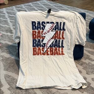 White Baseball Graphic T-Shirt